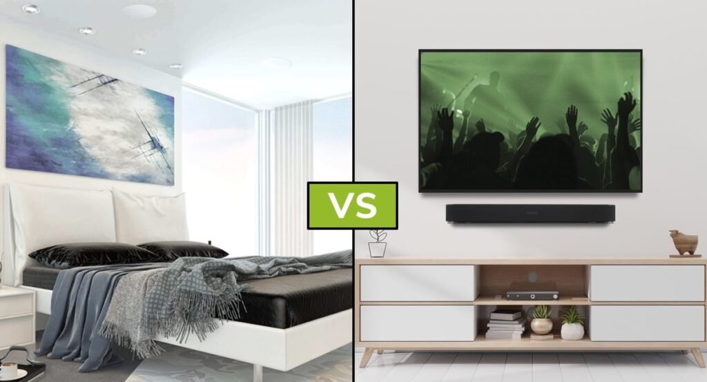 Comparing soundbars and ceiling speakers